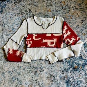 BDG long sleeves patchwork crop top
